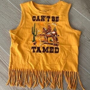 Shyanne Mustard Fringe Tank Top - Can't Be Tamed